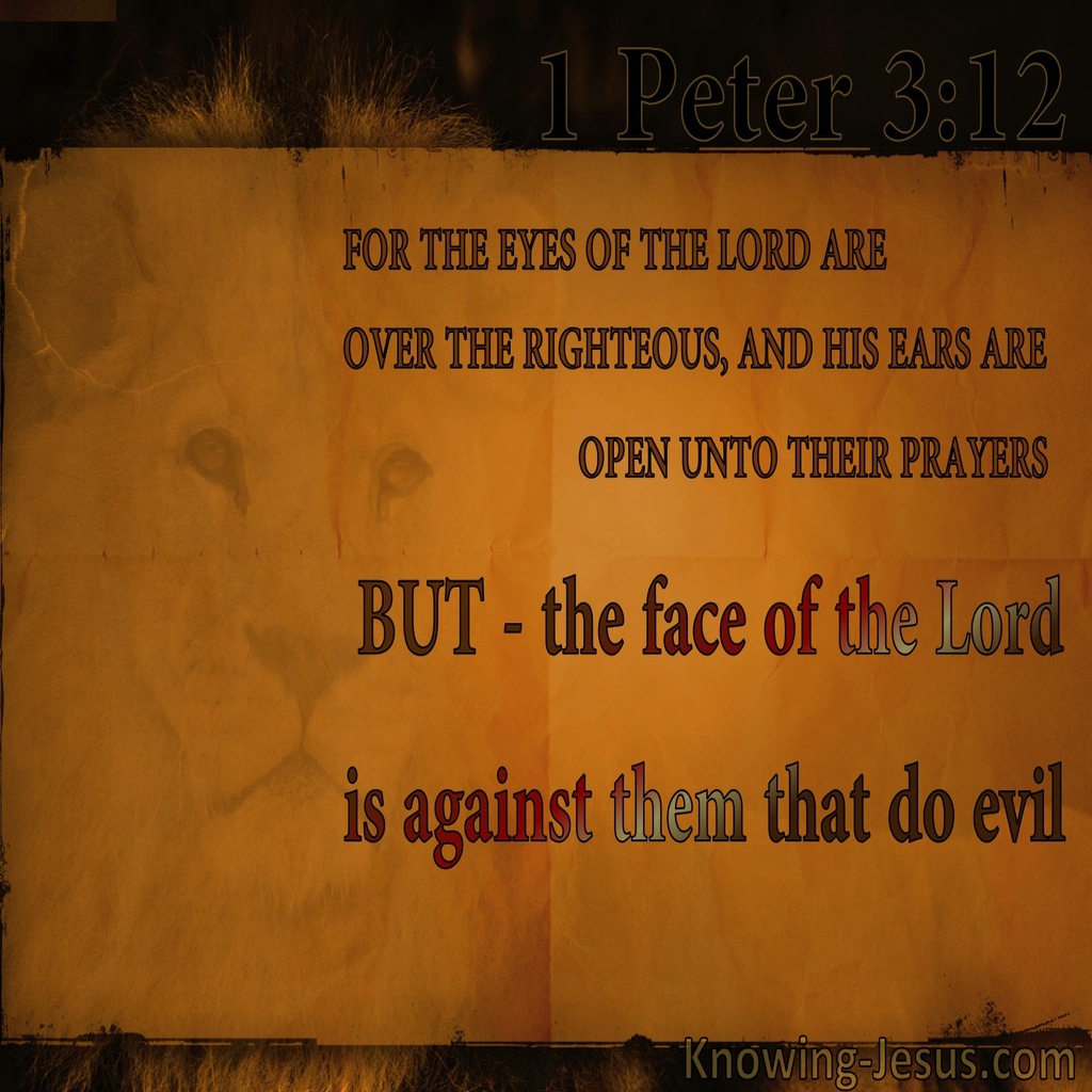 1 Peter 3:12 The Eyes Of The Lord On The Righteous (orange)